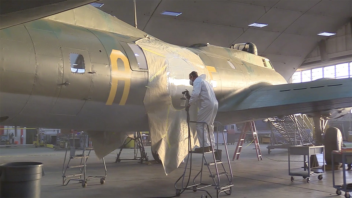 The Memphis Belle - Nearly There Now! 11 Memphis Belle painting the markings 2