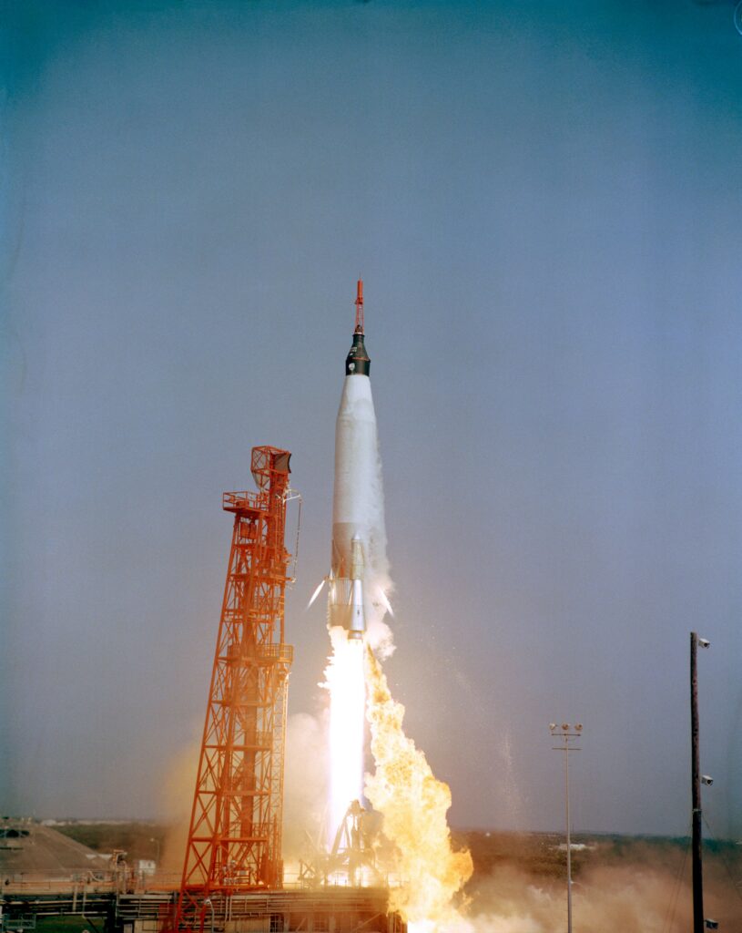National Museum of the USAF Erects Atlas Missile 12 Mercury Program Atlas rocket launch
