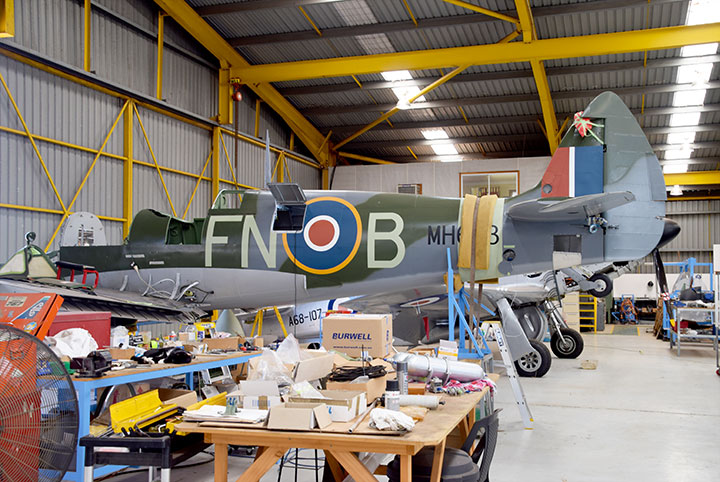 Downunder Warbird Roundup 16 Mk IX Supermarine Spitfire restoration MH 603 now centre of attention at VFR her Rolls Royce Merlin engine is due from the USA shortly