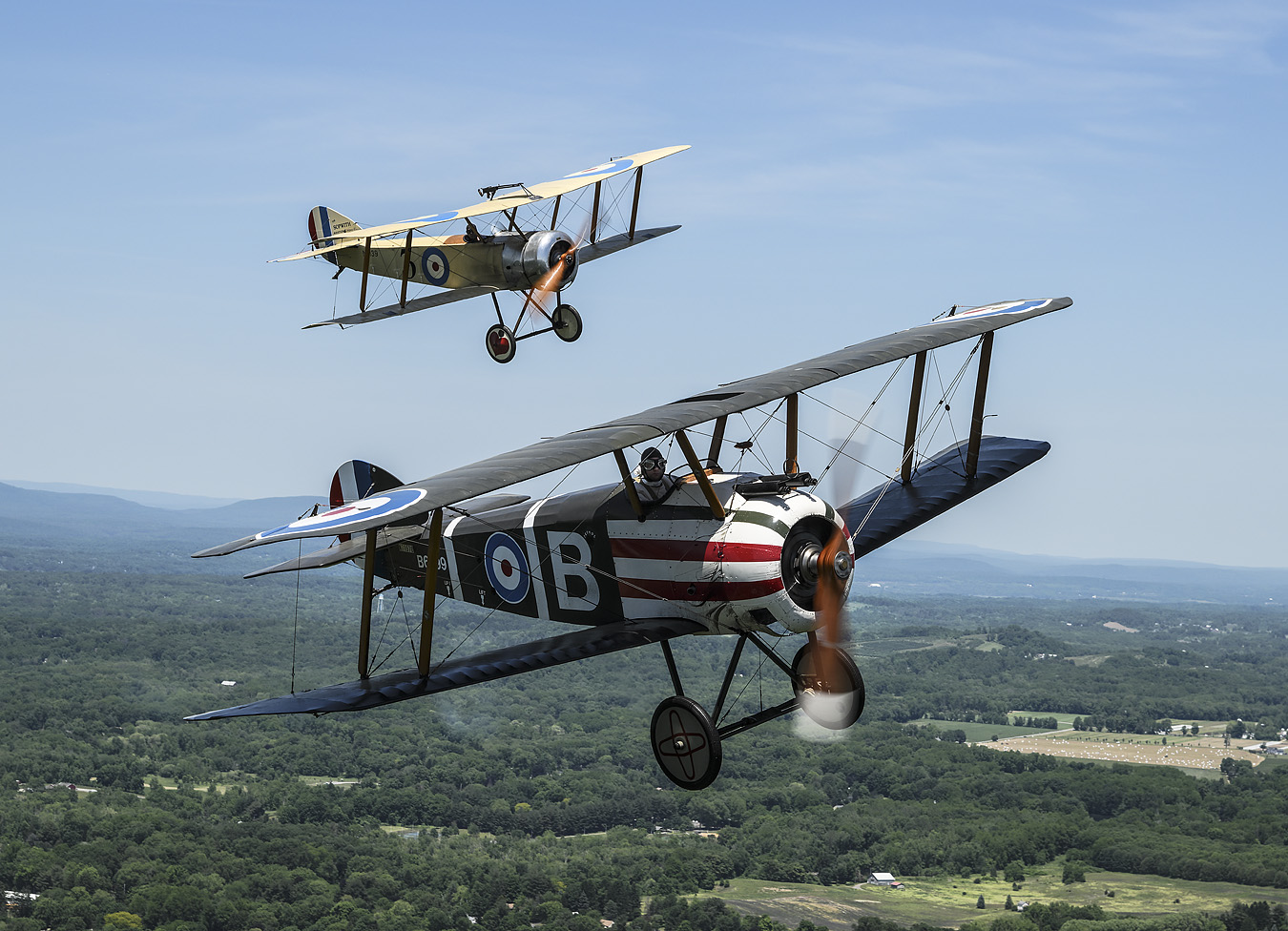 Rotary Engine in World War I Aircraft: An Interview with Mark Mondello 19 Mondello flying the Le Rhone rotary powered Sopwith Camel with the rotary powered Sopwith Pup in the background at Old Rhinebeck Airdrome. Photo by Warren Disbrow