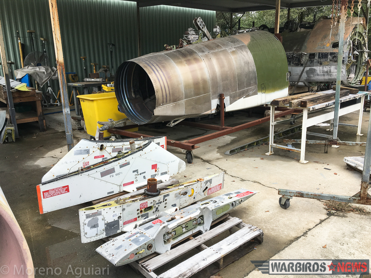 Combat Veteran F-100D Super Sabre Restoration 22 The F-100's rear fuselage and some of the ordinance racks. (photo by Moreno Aguiari)