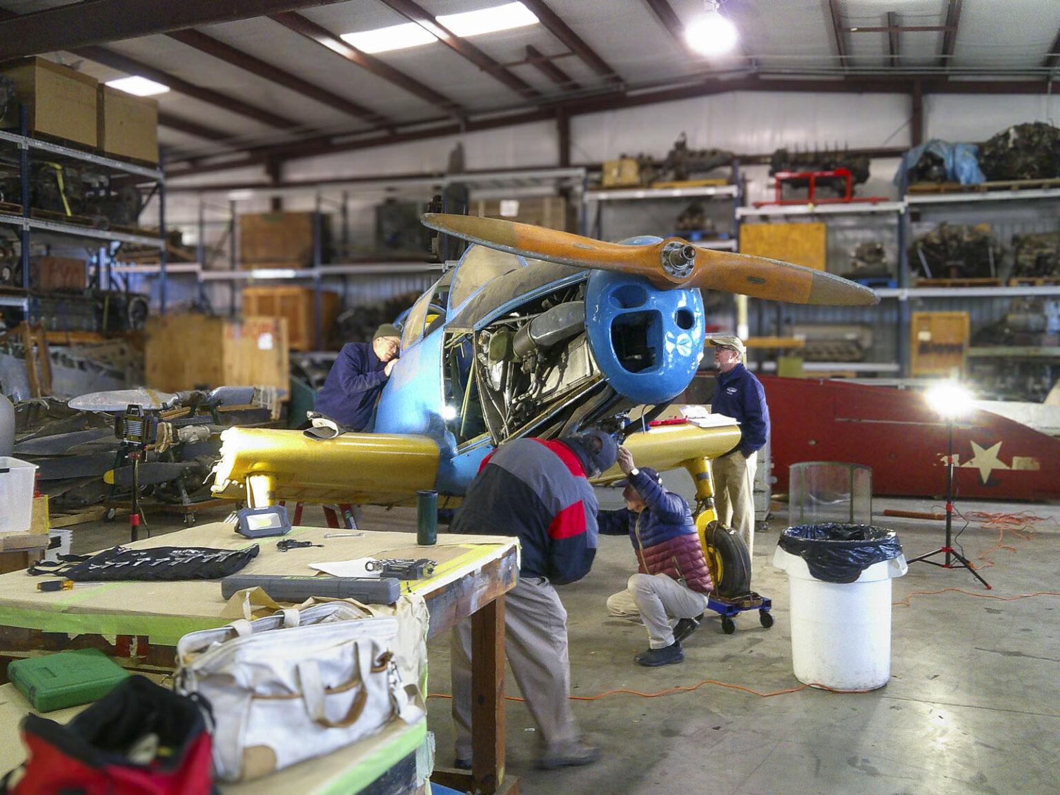 Restoration Begins on Fairchild Cornell Mk.I at the Military Aviation Museum 10 Museum volunteers beginning the strip down process on the Cornell in late January 2025. image by David Rathman