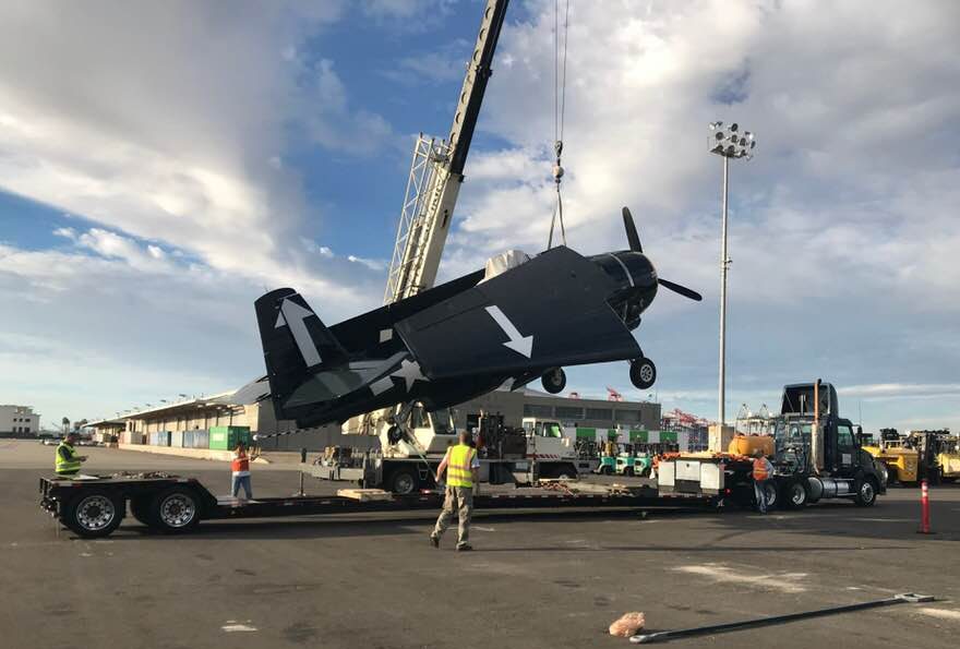 Warbird Digest Magazine - Aircraft Resurrection Report for Issue #76 13 N337VTAtCustomsOnTruck e1515093203697