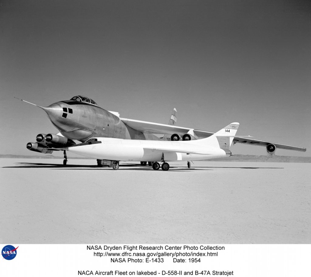 Flight Test Files: B-47A Stratojet 11 NACA Aircraft Fleet on lakebed D 558 II and B 47A Stratojet