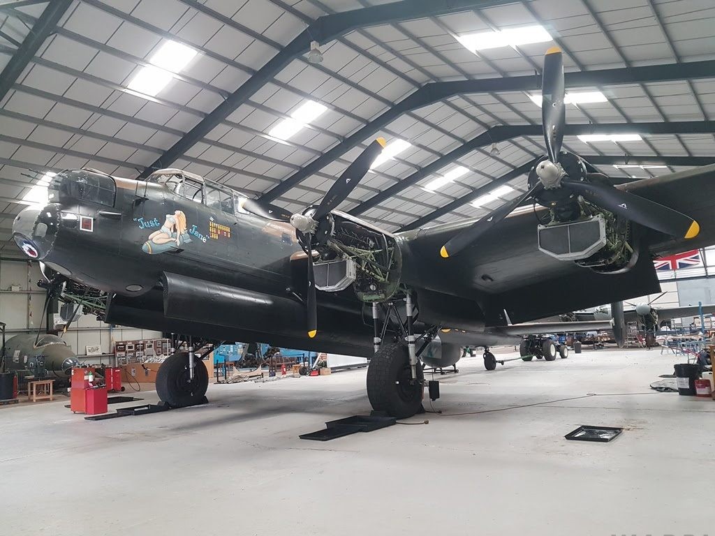 Lancaster NX611 ‘Just Jane’ Engine Run 13 NX611 back in the hangar following its successful ground runs