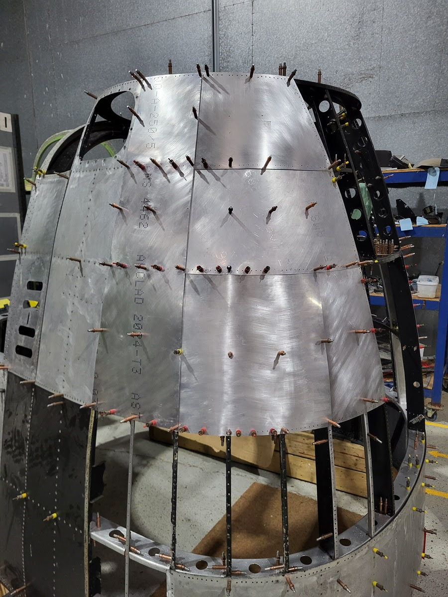 Avro Lancaster B.VII NX611 ‘Just Jane’ – Restoration Update 254 11 NX611 nose showing some skins in place