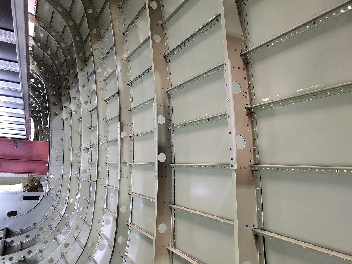 Avro Lancaster B.VII NX611 ‘Just Jane’ – Restoration Update 247 13 NX611 rear fuselage flying control runs completed ready for the control tubes