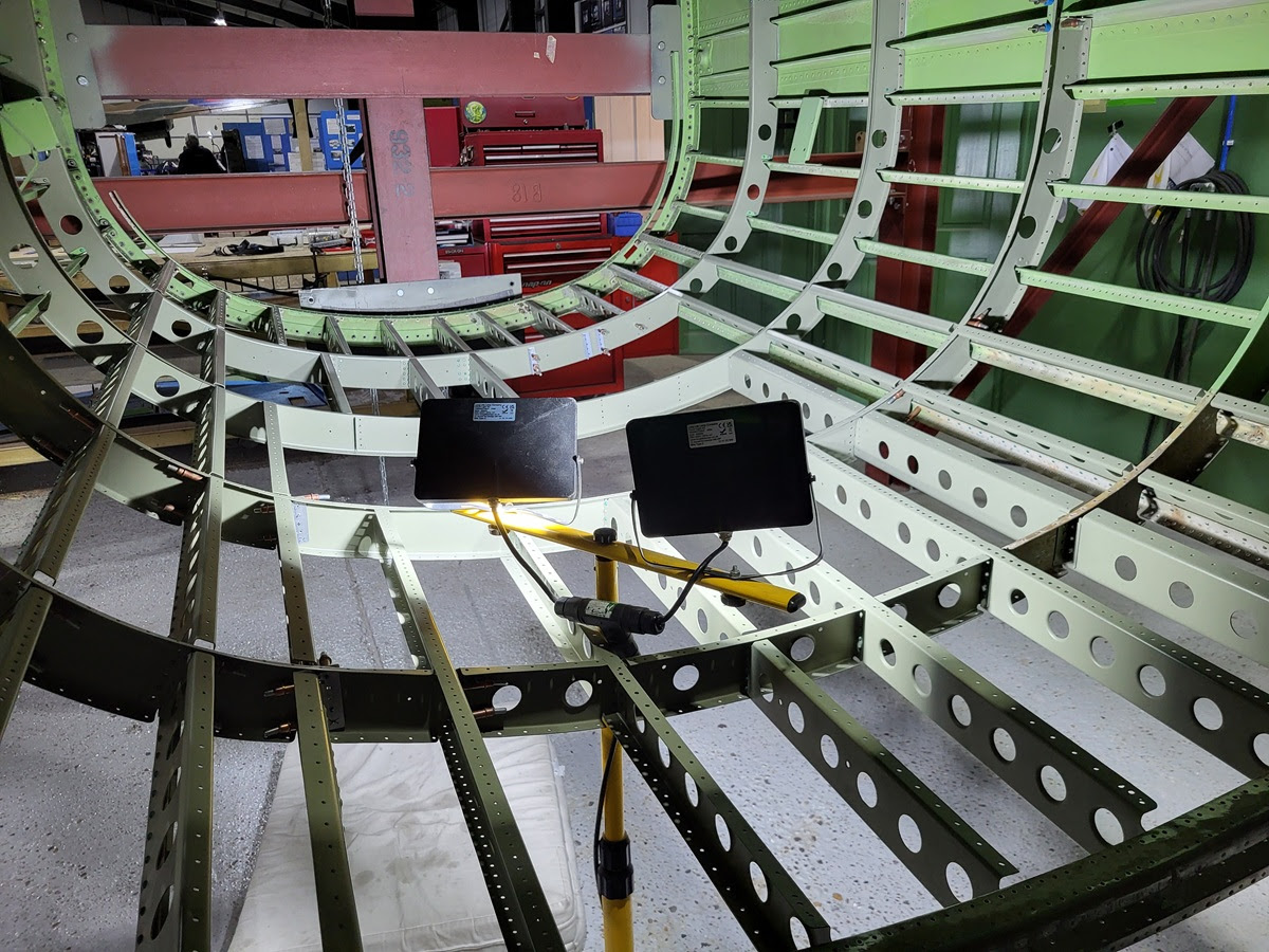 Avro Lancaster B.VII NX611 ‘Just Jane’ – Restoration Update 250 15 NX664 rear mid fuselage with all of its formers in place and receiving the floor intercostals
