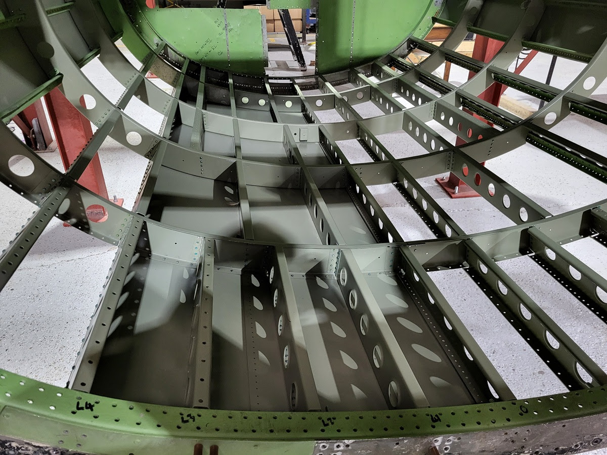 Avro Lancaster B.VII NX611 ‘Just Jane’ – Restoration Update 254 10 NX664 rear mid fuselage with its first skin on the underside