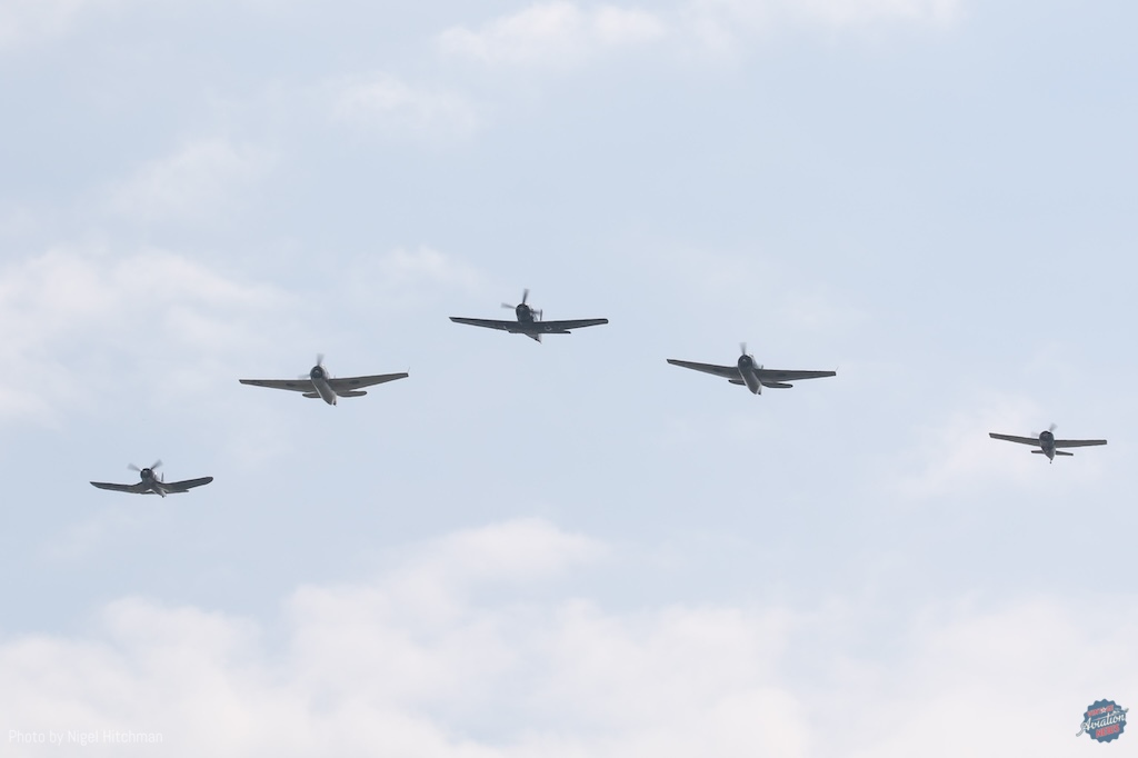 Overview of "Warbirds over the Beach" 2024 at the Military Aviation Museum 46 Navy Missing man 7D2 6102