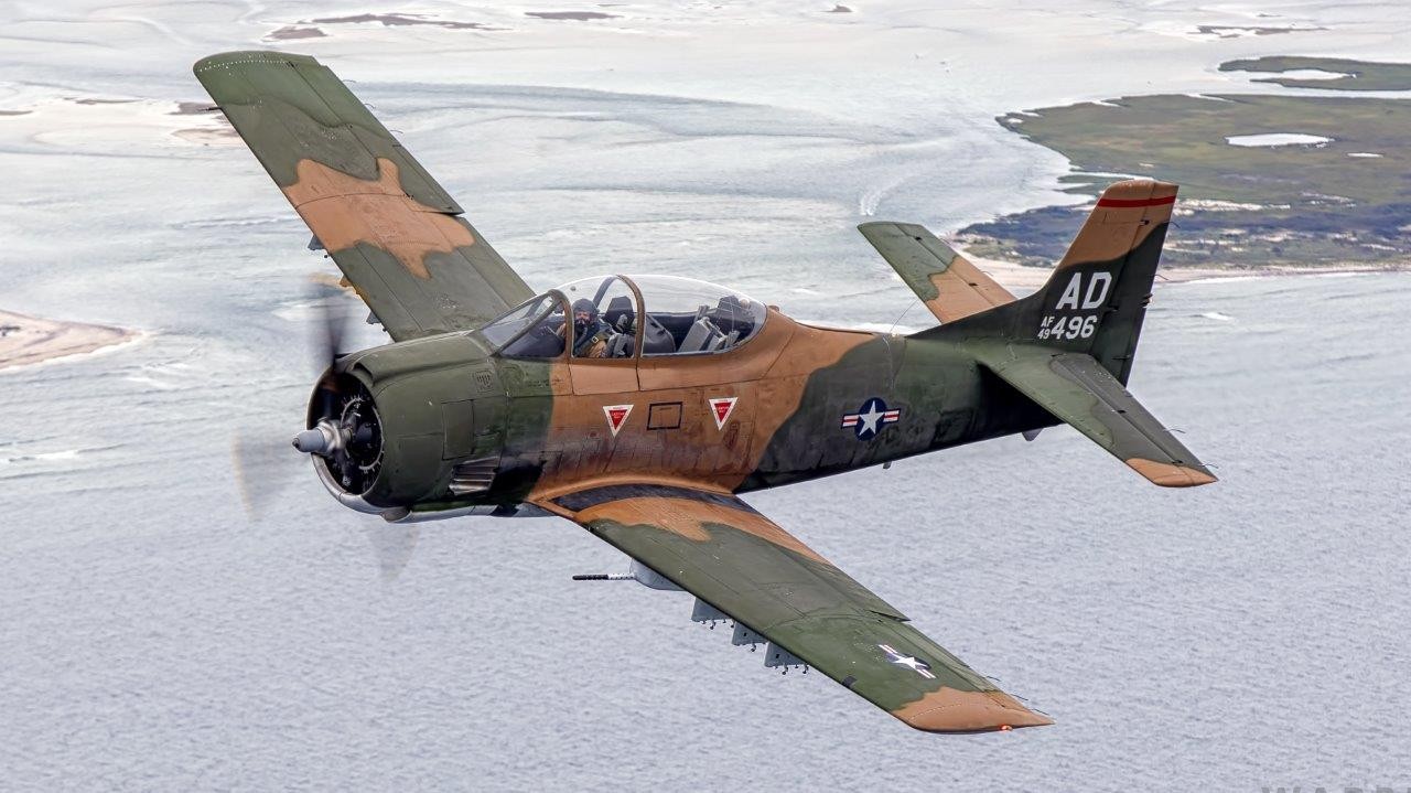 American Airpower Museum Joins Bethpage Air Show Over Jones Beach 11 North American AT 28D 5 Nomad