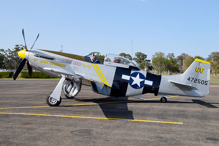 Downunder Warbird Roundup 21 North American P51D Mustang 45 11526 VH FST down from Archerfield dropped in for a visit at VFR