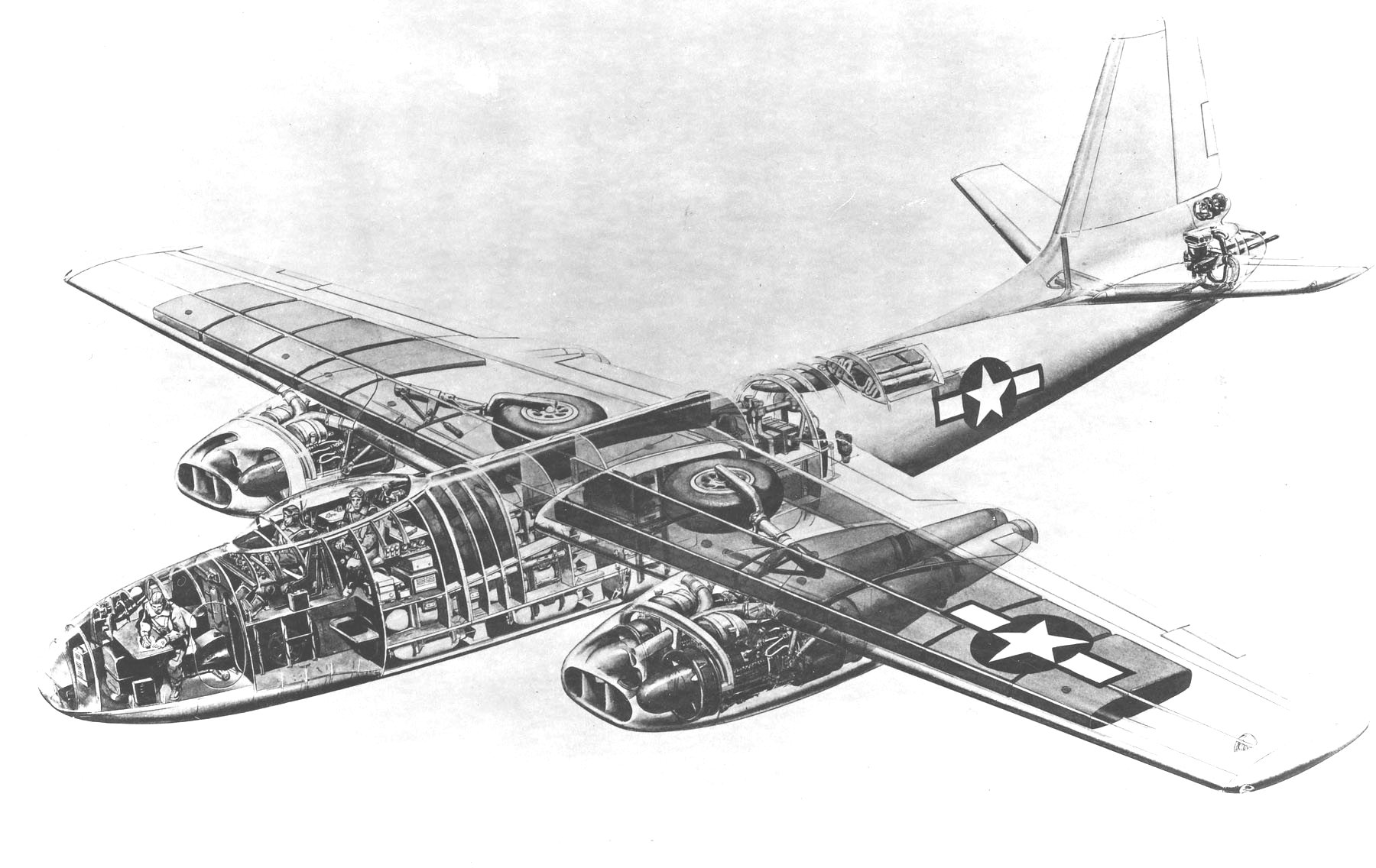 Last of the Tornados: Surviving Examples of America's First Operational Jet Bomber 11 North American XB 45 cutaway drawing 061020 F 1234S 019