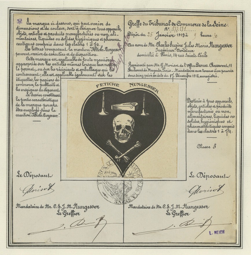 France’s Indestructible Ace: The Legendary War of Charles Nungesser 13 Nungesser Trademark Document 1919