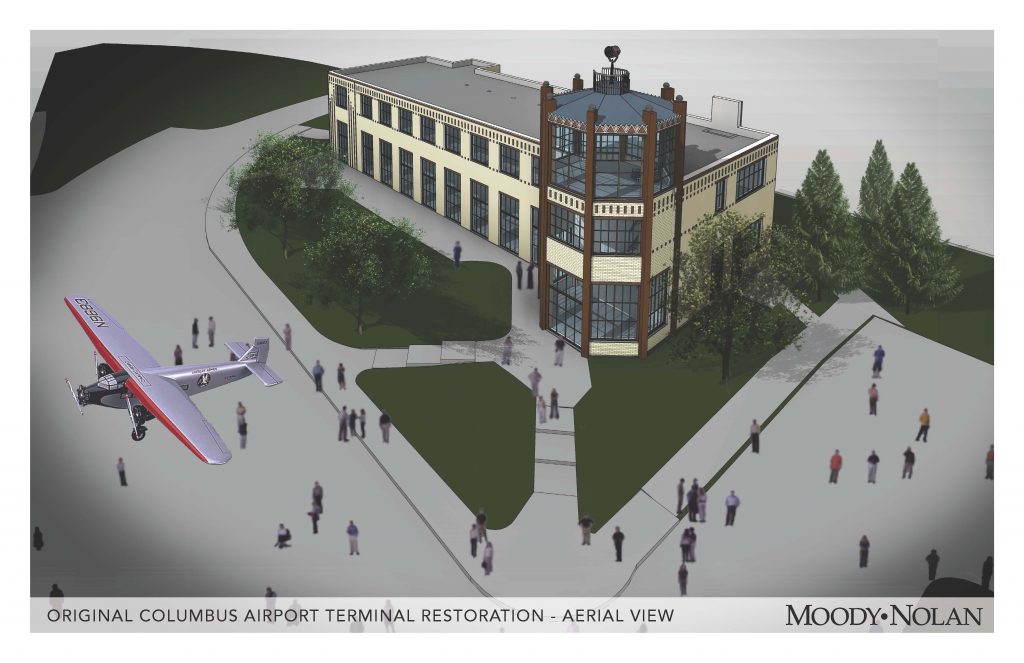 Ohio Air & Space Hall of Fame and Museum Signs Lease for 1929 Port Columbus Terminal and Tower 10 OASHOF CMH aerial view