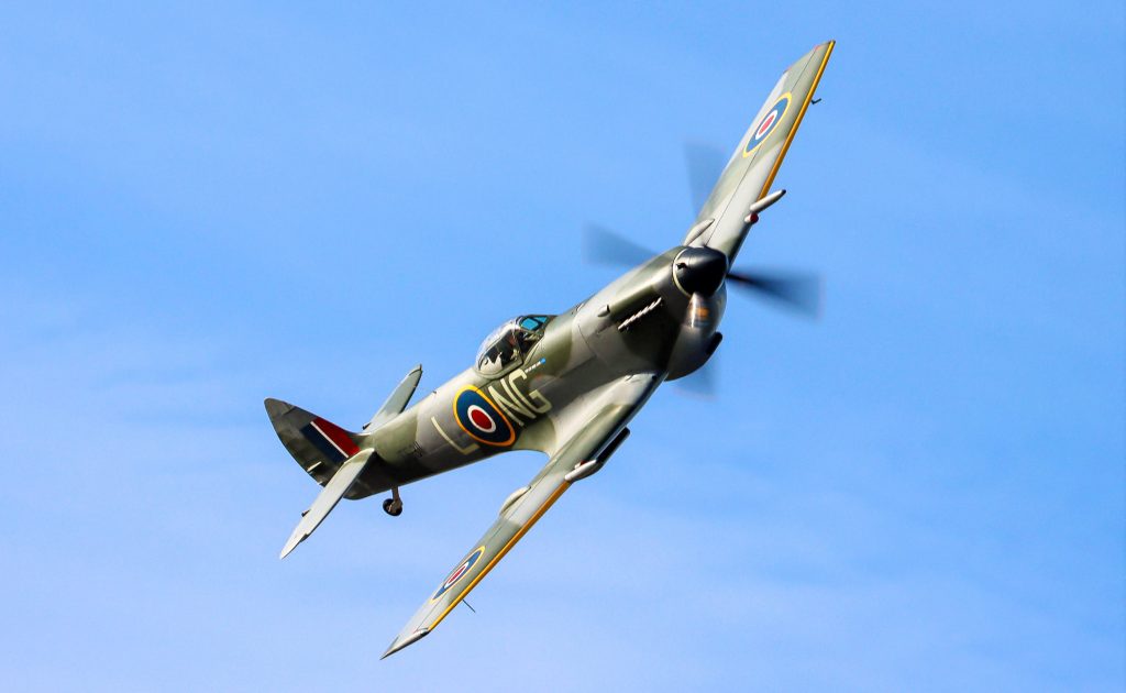 The Battle of Britain Memorial Flight’s (BBMF) Pre-Season Work-Up Flying is Now Well Underway at RAF Coningsby 10 OC BBMF Sqn Ldr Mark ‘Suggs Sugden flies a ‘hangar break in Spitfire Mk XVI TE311 at the end of a successful air test on 14th March 2025 showing off the special tribute markings. Photo BBMF