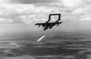 Manston Bronco Refurbishment Completed 11 A U.S. Navy Rockwell OV-10A Bronco of light attack squadron VAL-4 Black Ponies attacking a target with a 12.7 cm (5 in) "Zuni" rocket in the Mekong Delta, South Vietnam, ca. 1969/70. Official U.S. Navy photograph no. 1139900 - Photographer: PHC R.A. Hill, USN.