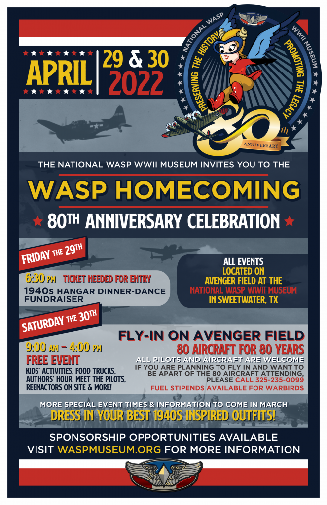 WASP 80th Anniversary Homecoming Celebration and Family Reunion 10 Official Hoco 22 Poster FINAL
