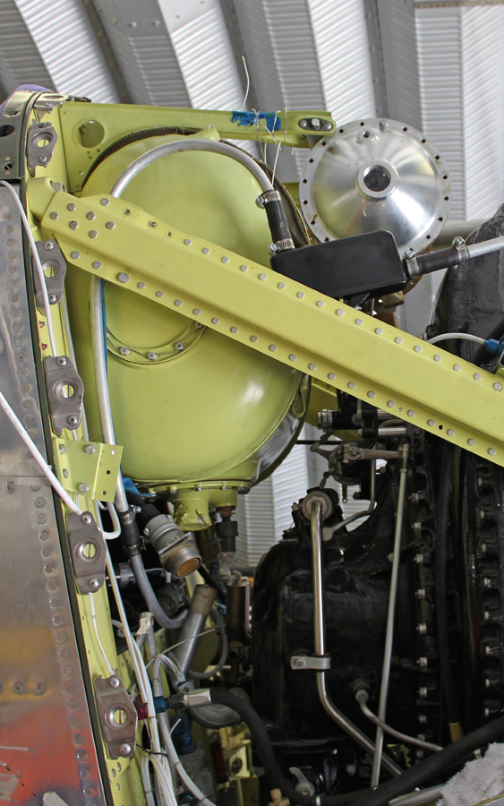 XP-82 Twin Mustang - July 2016 - Restoration Update 12 The XP-82's oil tank and heat exchanger in one of the engine accessory sections. (photo via Tom Reilly)