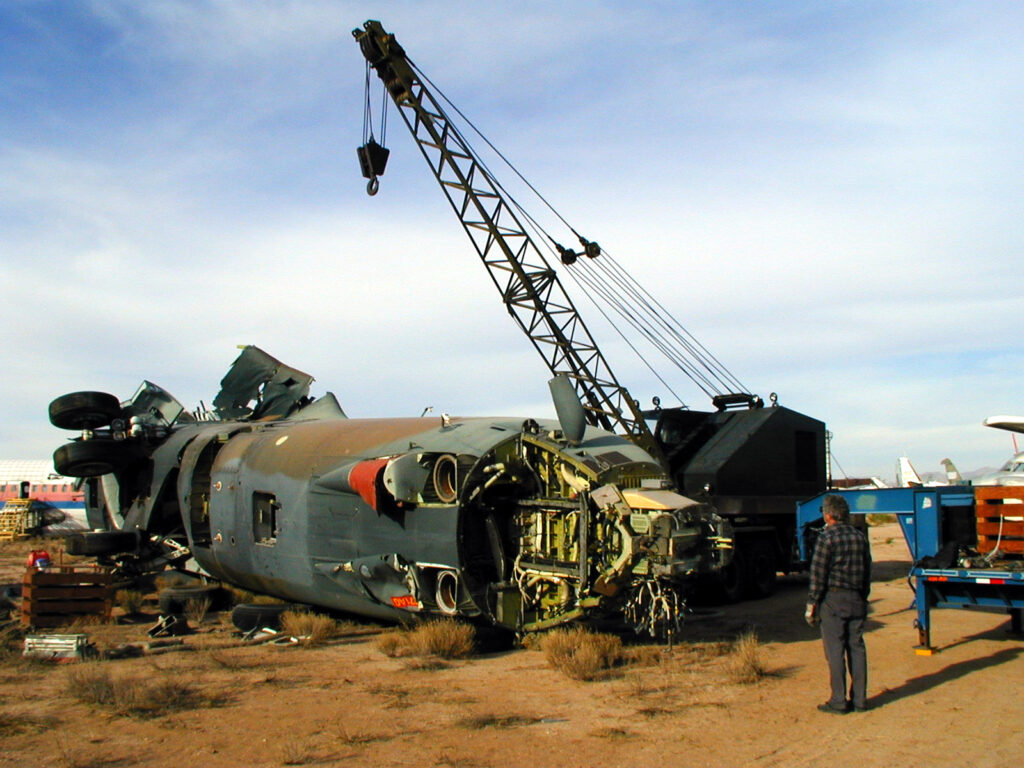 Tillamook Air Museum's B-52 Cockpit Restoration 13 Osiris lift 2