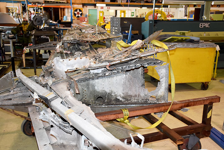 Lightning Progress Downunder - P-38 Restoration Report - January, 2018 16 P 38 Lightning wing wreckage to be utilised as a pattern for wing restoration