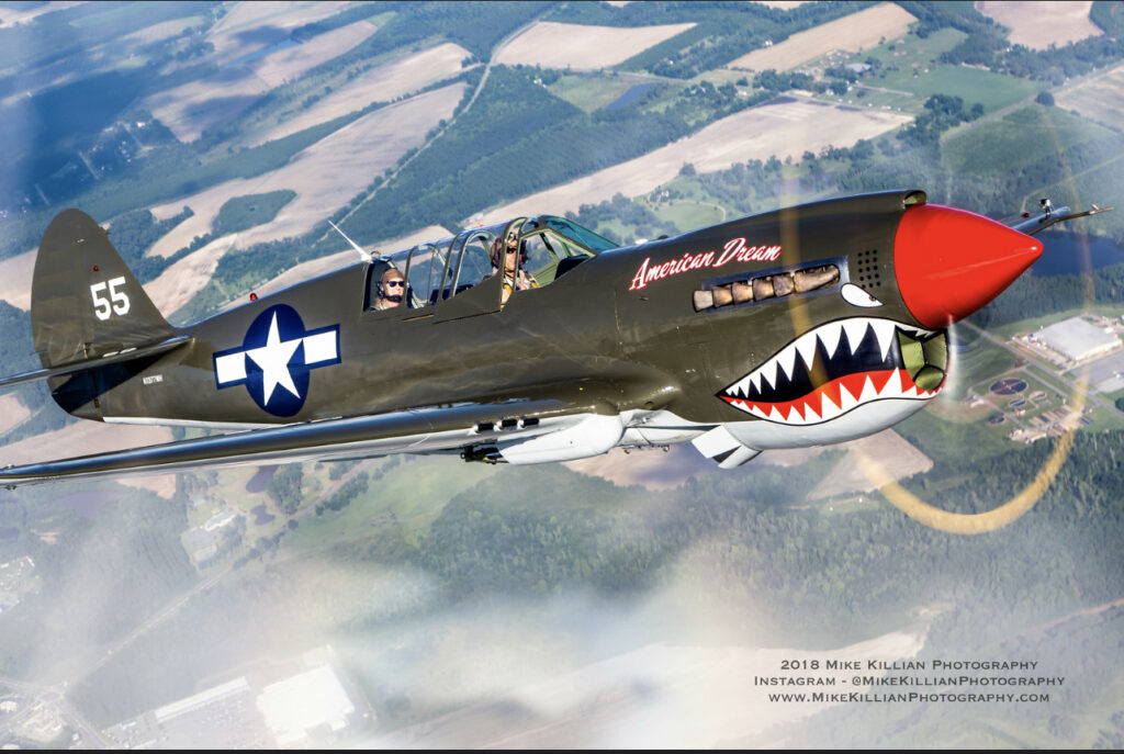 Warhawk Shootout! Warbird Adventures to Host P-40 Photo Event 11 P 40 Warhawk American Dream Mike Killian