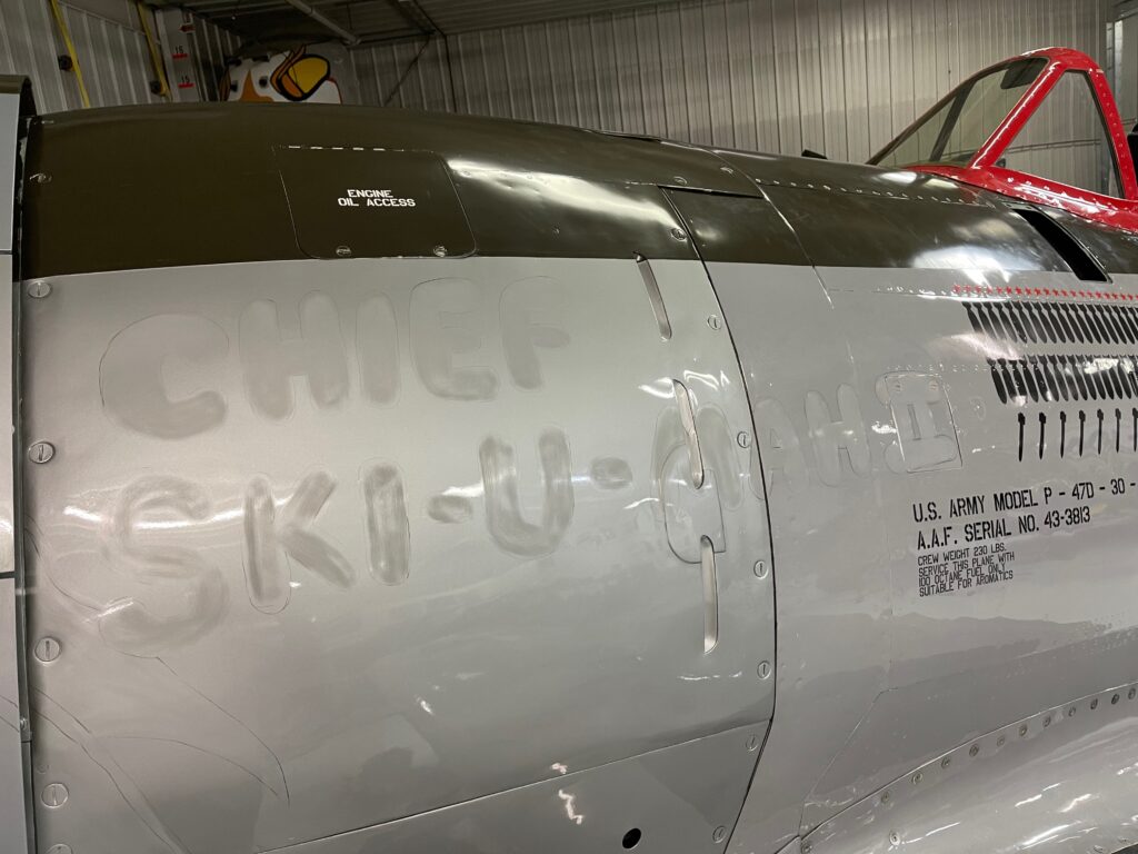 Recreating History For The Fagen Fighters P-47 Thunderbolt 15 P 47 Ski U Mah II lettering pencil Django