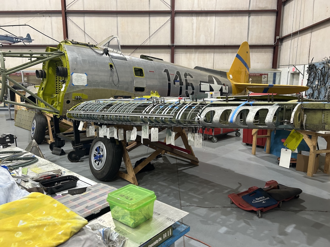 CAF Airbase Georgia Updates P-47 Thunderbolt Restoration Project 10 P 47 Thunderbolt S N 44 89136 4128