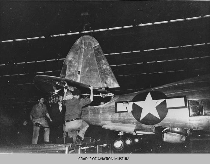 Inside the Engineering of the Republic P-47 Thunderbolt 20 P 47 empennage being installed