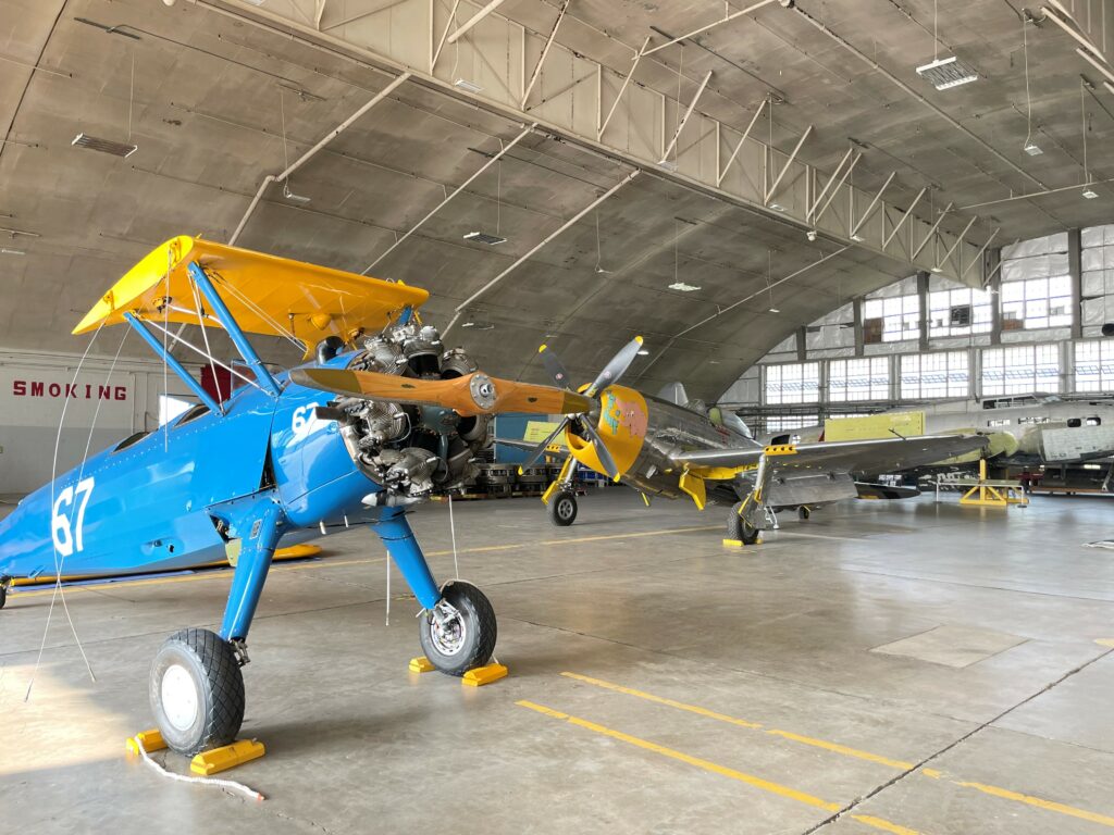 NMUSAF Museum P-47D Thunderbolt Moves to The Collings Foundation 12 P 47D 40 RA c n 399 55706 and Stearman