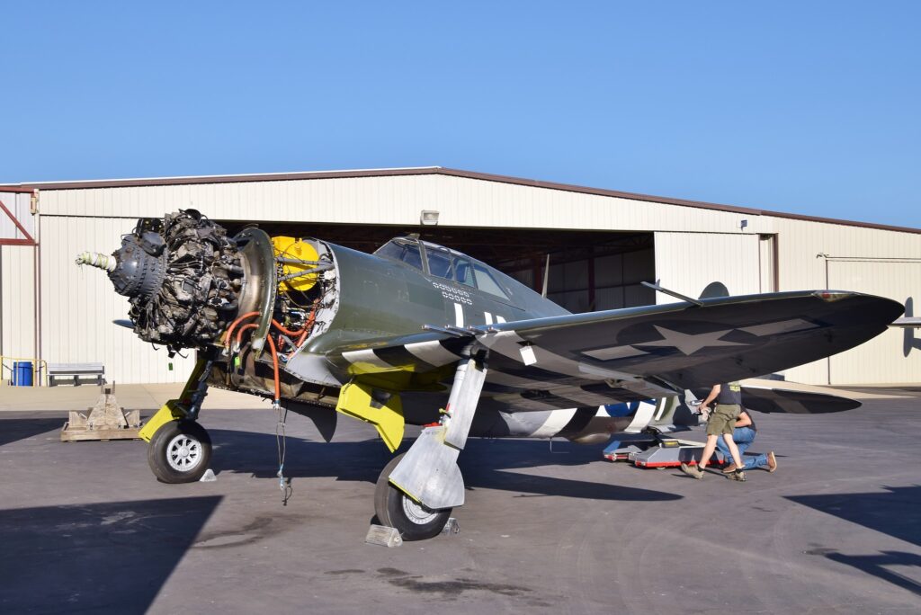 Planes of Fame’s P-47G Under Overhaul 17 P 47G before the removal of its engine Credit Craig Bryant