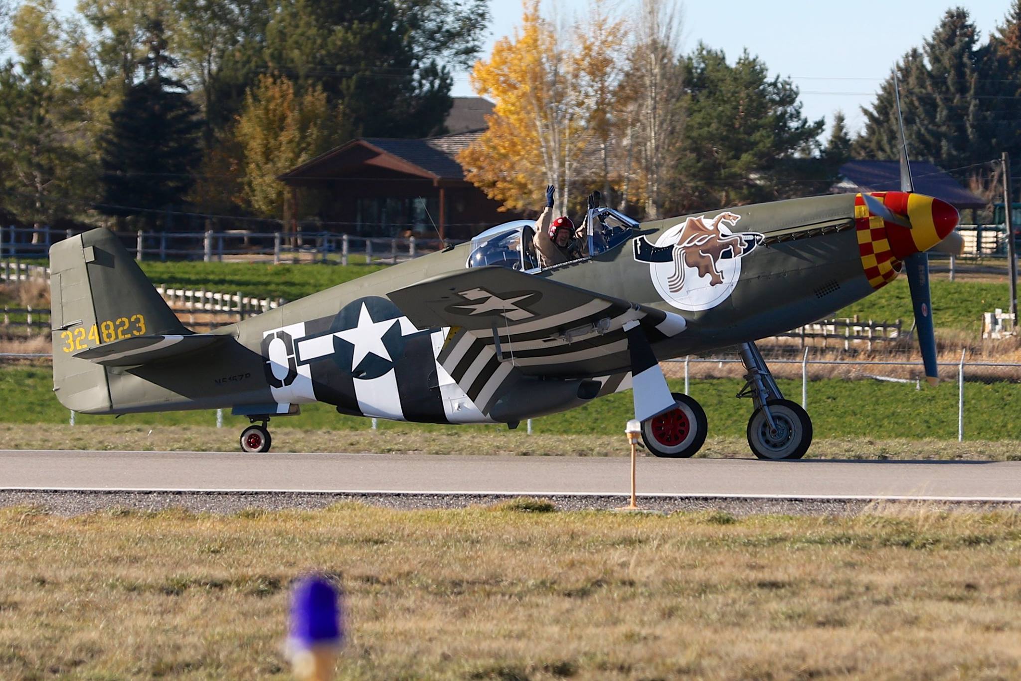'Berlin Express' Making Transatlantic Flight to Perform at Air Tattoo in England 10 John Muszala pumps his fists in jubilation after the first flight of his latest restoration, P-51B “Berlin Express”. (photo via John Muszalla II)