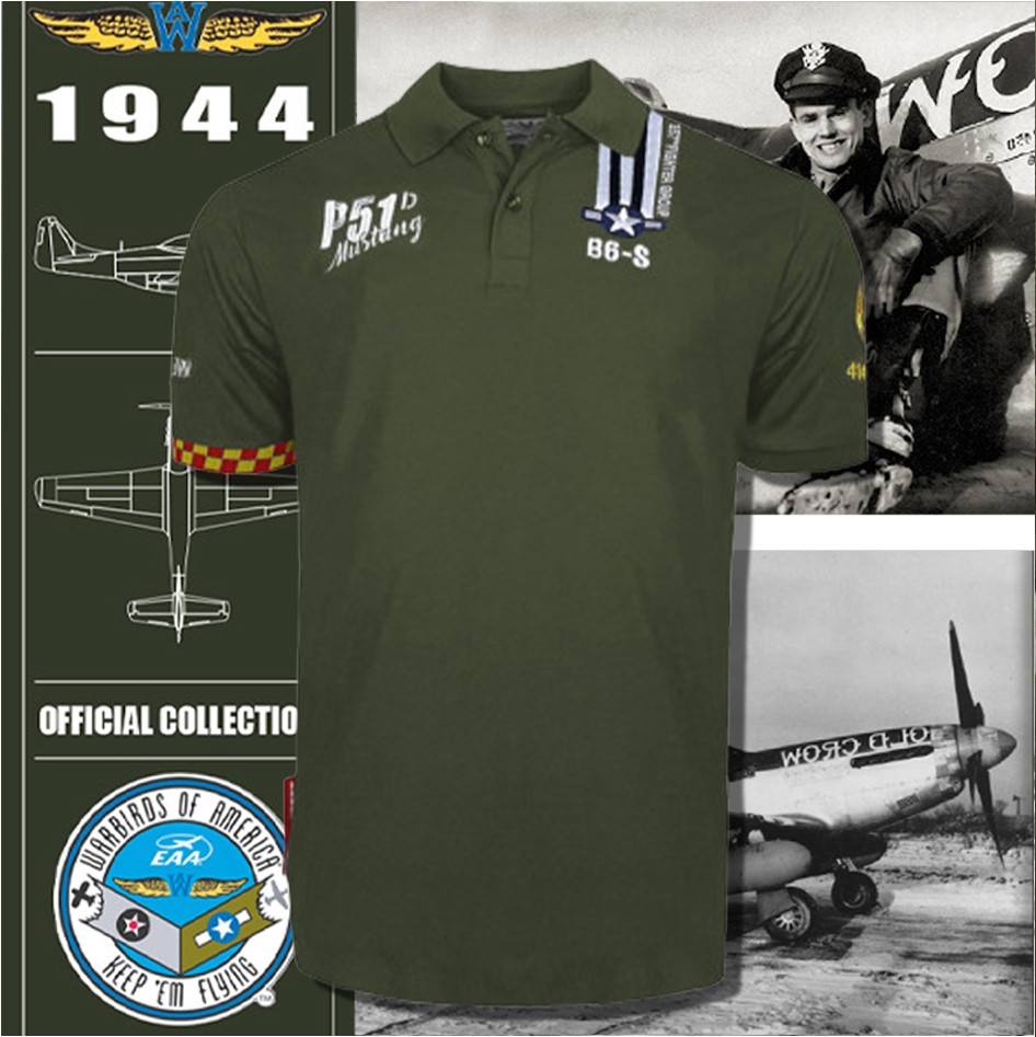 BARNSTORMER: Wearing The Elegance and Nostalgia of Vintage Aviation 13 P 51D Mustang Old Crow Men Polo shirt
