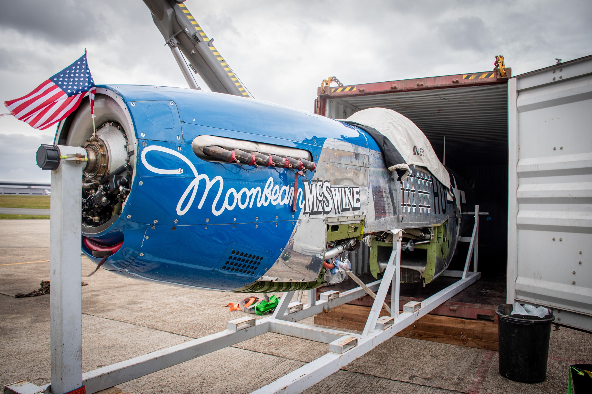 P-51 Mustang ‘Moonbeam McSwine’ Joins Flyaspitfire.com Fleet for Experience Flights 10 P 51D Mustang ‘Moonbeam McSwine Arrives at Biggin Hill Heritage Hangar 11
