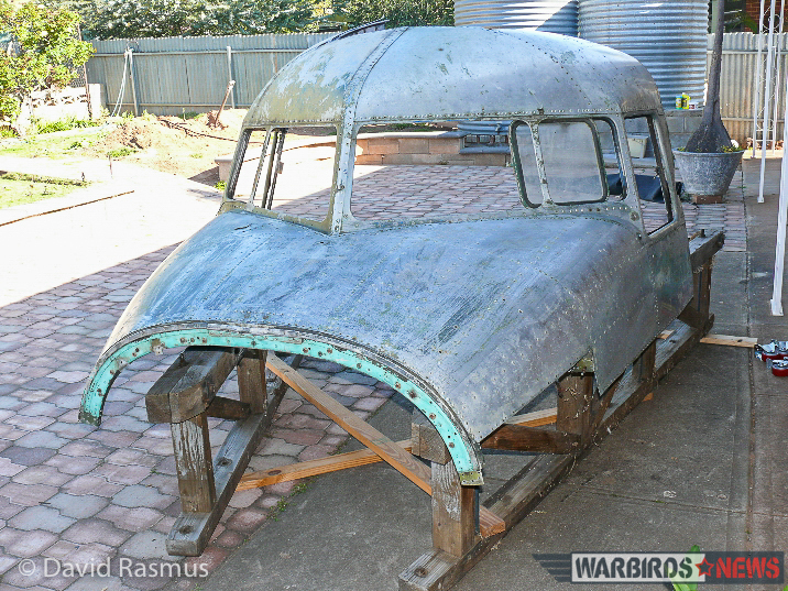 Restoring a Dakota Cockpit Downunder! 19 The Dakota cockpit's top half on its rudimentary jig. (photo via David Rasmus)