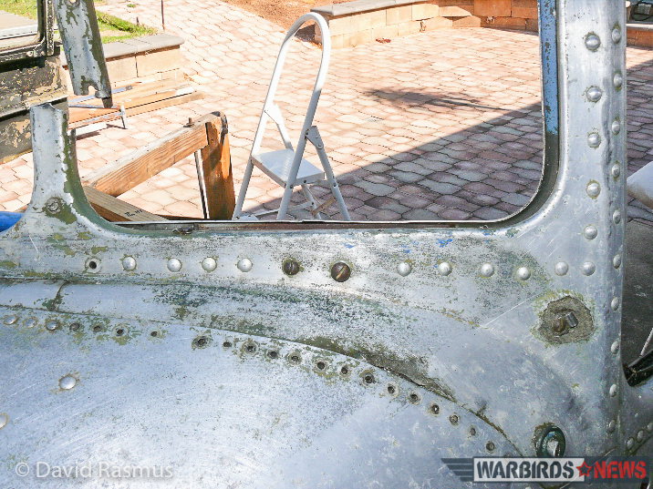 Restoring a Dakota Cockpit Downunder! 20 An image showing the corrosion damage to the window frame skin. (photo via David Rasmus)