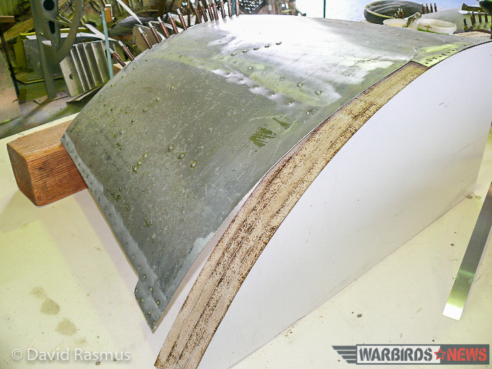 Restoring a Dakota Cockpit Downunder! 26 The skin from the cockpit roof showing where part of the panel had been cut away when the fuselage was hacked apart. (photo via David Rasmus)
