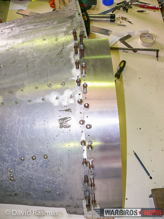 Restoring a Dakota Cockpit Downunder! 27 Creating a patch to extend the roof skin to its natural break point. Excess material will be trimmed during final-fitting. (photo via David Rasmus)