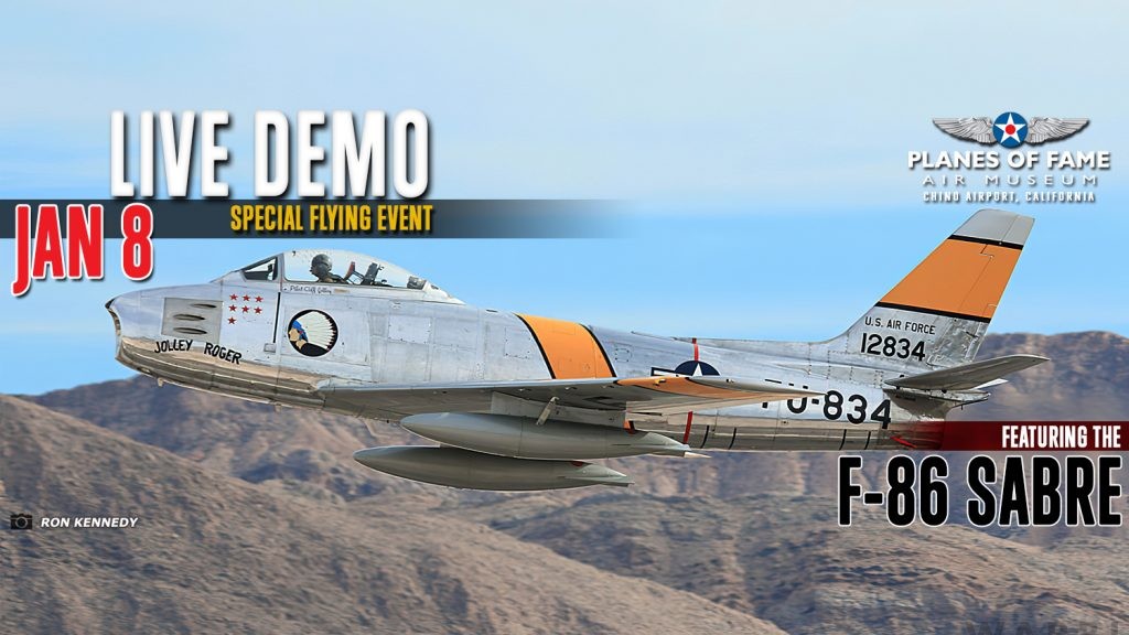 Planes of Fame Hangar Talk - Featuring F-86F Sabre Flying Demo 10 POF Hangar Talk Featuring the Flying Demo of the F 86F Sabre Jet Photo by Ron kennedy n