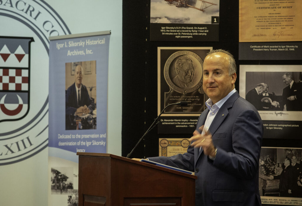Sacred Heart University Is New Home to Igor Sikorsky Historical Archives 13 Paul Lemmo President of Sikorsky Aircraft. Sacred Heart University photo by Tracy Deer Mirek