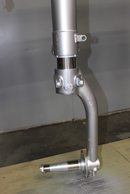 Texas Flying Legends P-51C Restoration Report 42 This image shows detail of the gear fork. (photo via AirCorps Aviation)