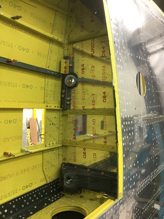 Texas Flying Legends P-51C Restoration Report 44 The Station 75 rib has gun mount ttings installed in the right hand wing. Note the carefully replicated 'bleed through' of the original style lettering designating the aluminum alloy and thickness... perfectly replicating what would have been seen on the factory line. (photo via AirCorps Aviation)