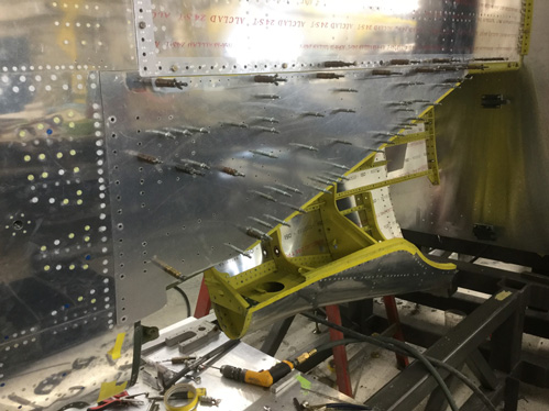 Texas Flying Legends P-51C Restoration Report 25 The wheel wells coming together this February. (photo via AirCorps Aviation)