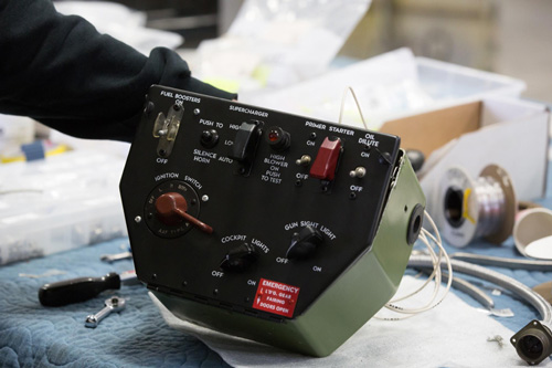 Texas Flying Legends P-51C Restoration Report 28 The face of the main switch box. It will mount on the bottom center of the main instrument panel. (photo via AirCorps Aviation)