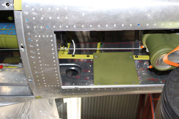 Texas Flying Legends P-51C Restoration Report 37 Here is a view up through the tail wheel bay. (photo via AirCorps Aviation)