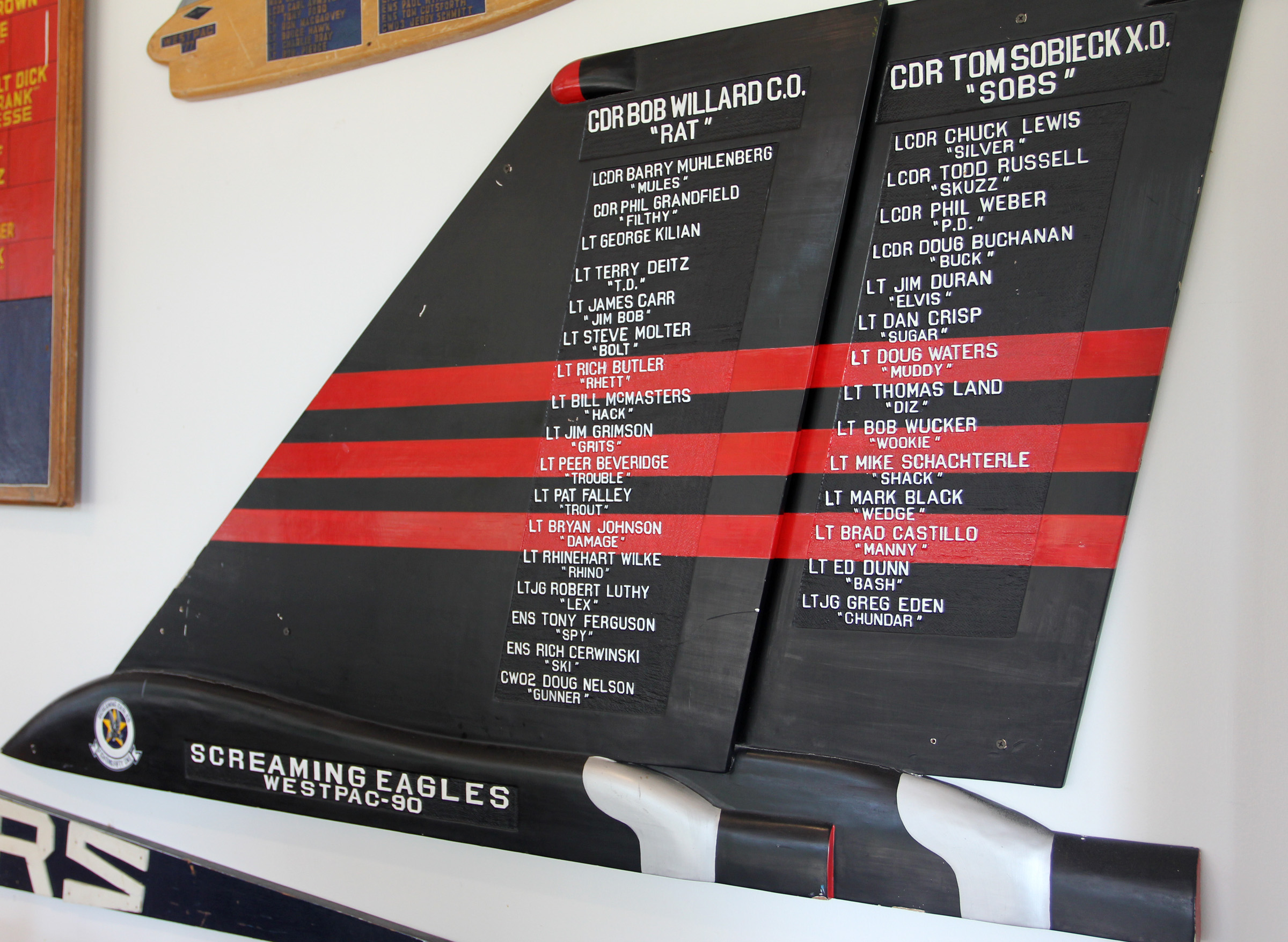The Legacy of Top Gun 12 Plaque from the 1990 Western Pacific cruise of the Fighter Squadron (VF) 51 “Screaming Eagles,” the squadron in which Neil Armstrong flew during his service as a naval aviator in the Korean War. In 1990, the squadron’s skipper was CDR Robert “Rat” Willard, who coordinated the aerial sequences for the blockbuster motion picture Top Gun and eventually retired as Commander in Chief, Pacific Command. (National Naval Aviation Museum)