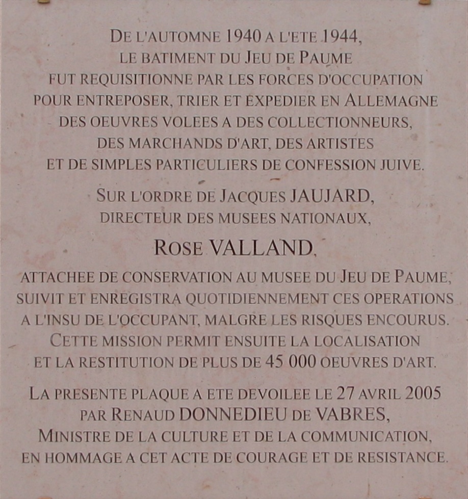 Unmasking Hitler’s Art Heist: Author Michelle Young Reveals the Heroics of Rose Valland 11 Plaque Rose Valland Cropped