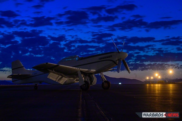2013 Reno Air Races: The Fifth and Final Day of Racing 11 John D’Alessandris' #15 P-51D Mustang in the dawn's early light, day five of the Reno Air Races. (Image Credit: Moose Peterson)