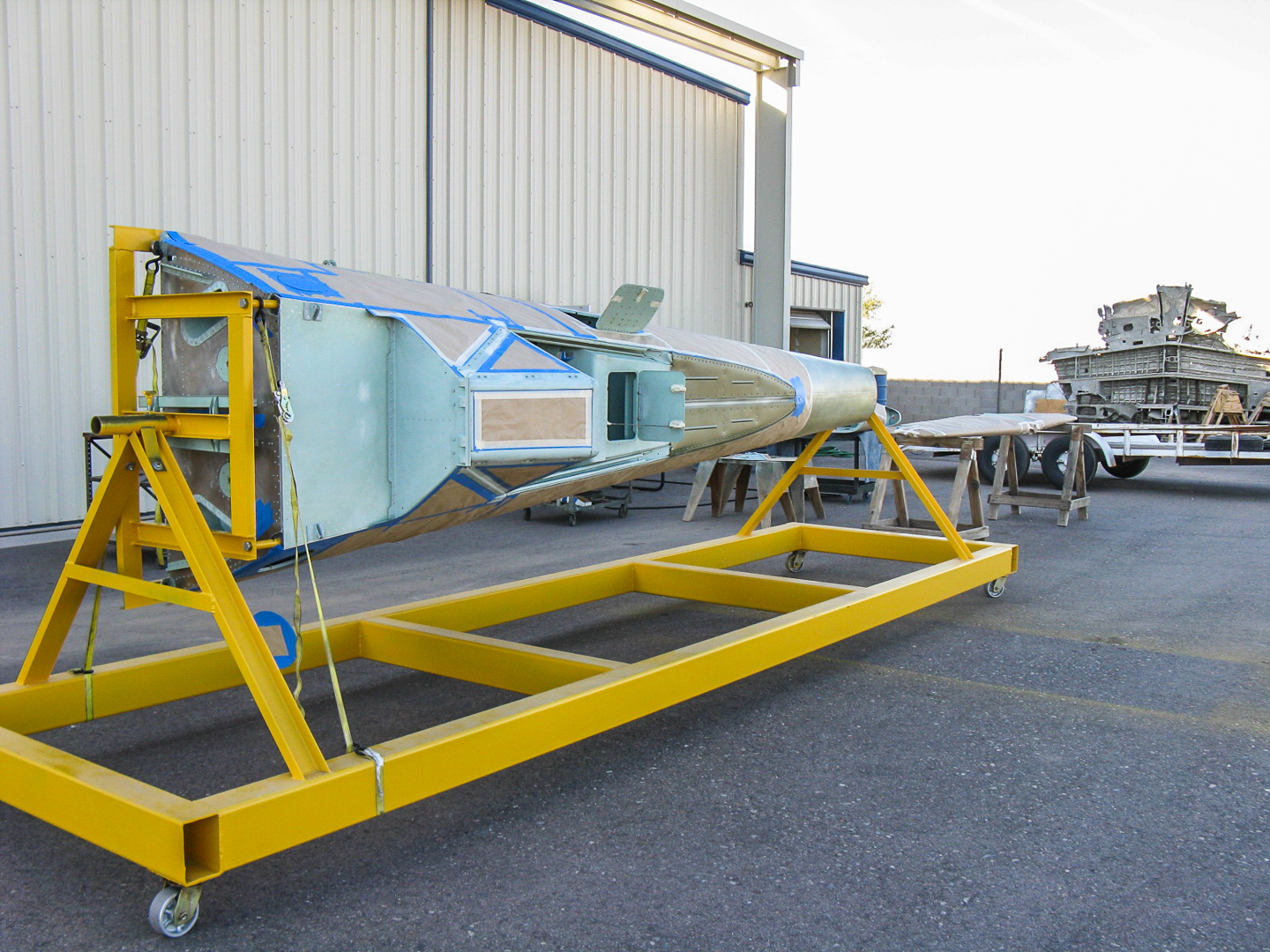 FW-190 First Flight At GossHawk Unlimited!!! 17 Painting the interior fuselage in primer. (photo via GossHawk Unlimited)