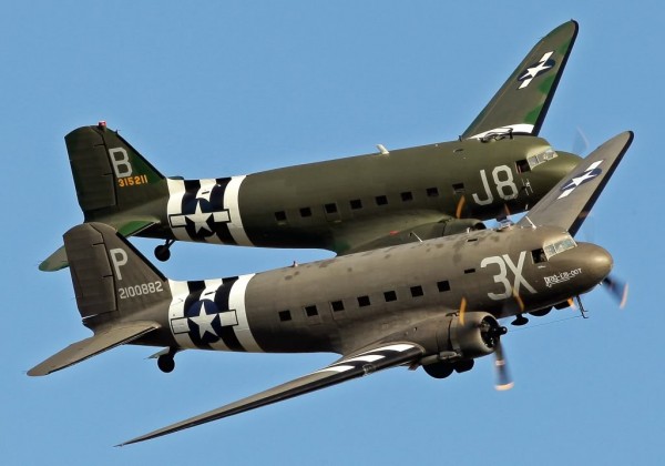 UPDATE Dakotas Over Normandy Well Underway 12 Two restored Douglas DC-3 C-47 Dakota Skytrains in formation.
